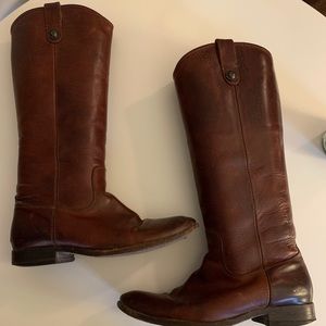 Cognac Frye Melissa Button Boot size 8